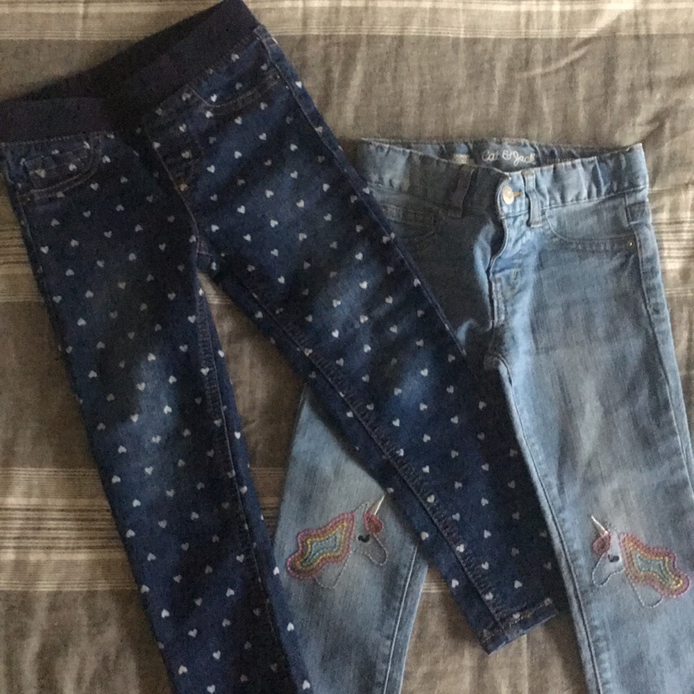 Two pairs of Cat and Jack 4T jeggings.